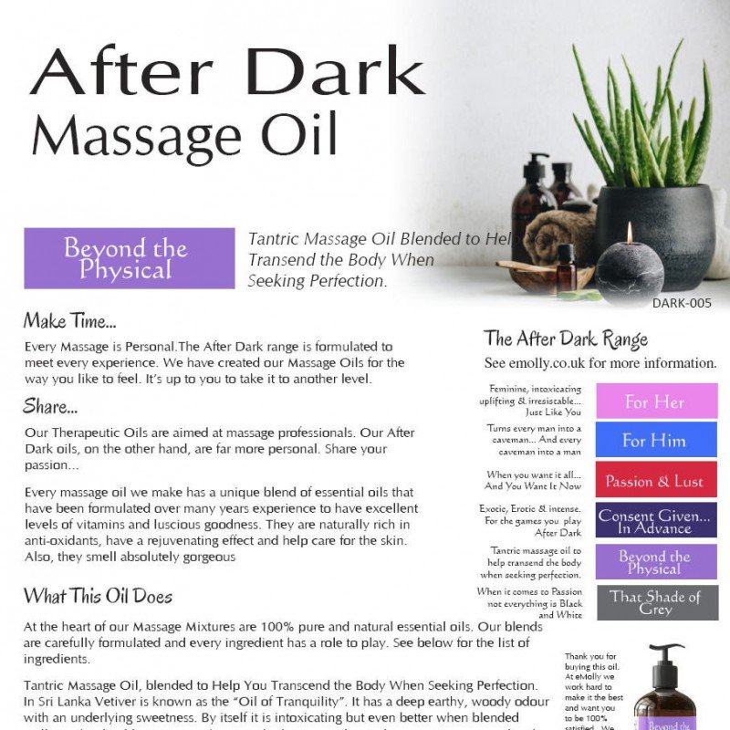 After Dark Massage - Beyond the Physical - Personalised