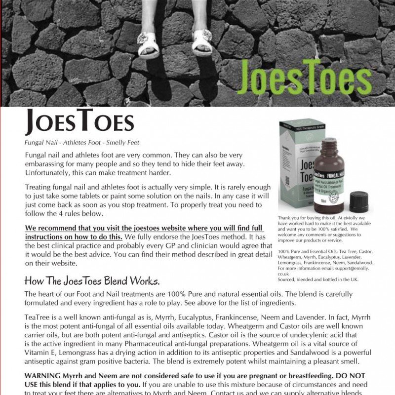 JoesToes Foot and Nail Treatment - Factsheet